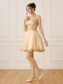 CUCCOO HITCHD Women's Pointed Toe Rhinestone Buckle Design Everyday Versatile Fashion High Heels Valentine's Day Elegant Shoes - Rose Gold - View 3