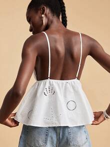 Travachic 女士时尚梭织吊带背心，适合度假、下午茶、婚礼季、海滩邮轮假期、城市自驾游、波西米亚风假期、音乐节、沙滩装、复活节、海滩、优雅、度假、音乐会、热带假期、假日、波西米亚风，春夏秋季皆宜。 - 白色 - 查看 4