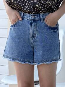 DAZY Tween Girls Denim Shorts - Medium Wash - View 1