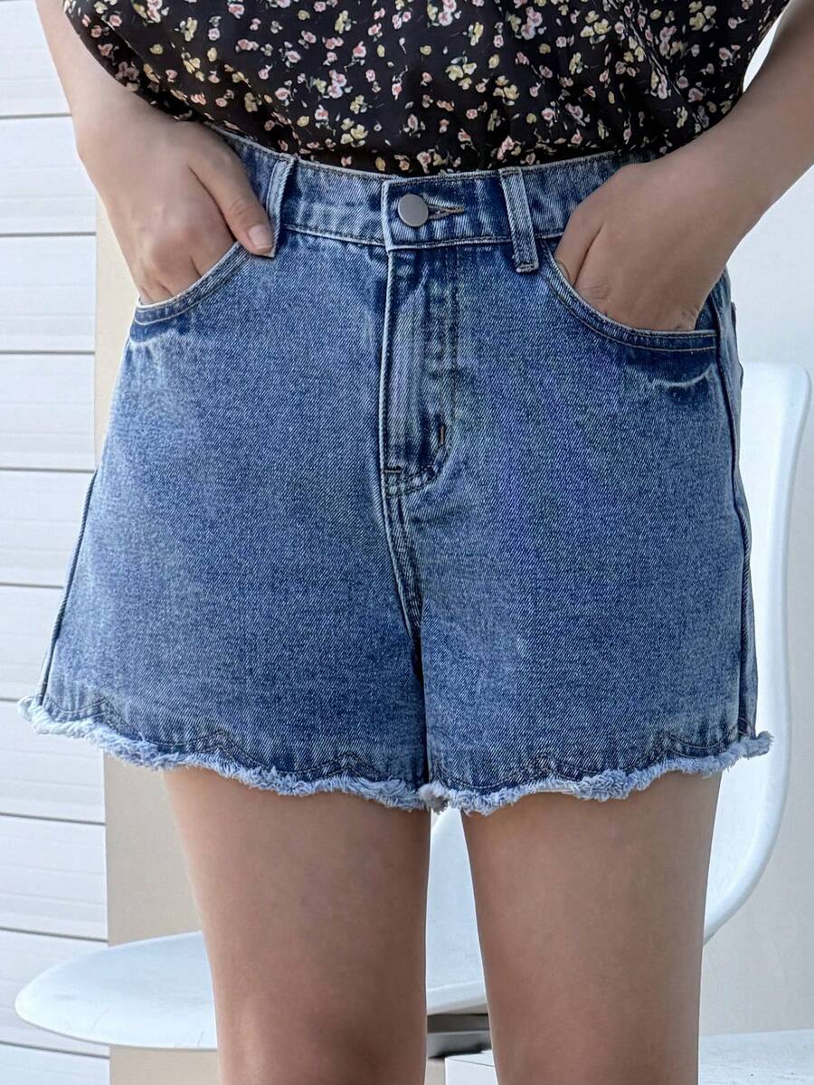 DAZY Tween Girls Denim Shorts - Medium Wash - View 1