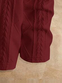 HIMLAND Men's Crew Neck Casual Everyday Wear Long Sleeve T-Shirt - Red - View 4