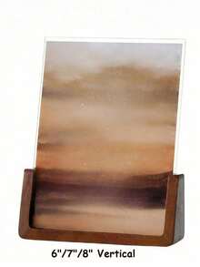 SURELIFE 1pc 6/7/8Inch Acrylic & Solid Walnut Wood Photo Frame Sign Holder Wood Base Table Menu Display Stand - Versatile Horizontal Or Vertical Display, Perfect For Home Decor & Gifts Deotative - Multicolor - View 13