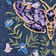 Denim Blue Moth Leaves Flowers Moon Waist Seal