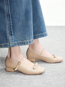 CUCCOO BIZCHIC 女士时尚蝴蝶结休闲平底鞋 - 杏色 - 查看 4