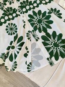 GlowEve Women's Vacation Style Placement Print Round Neck Sleeveless Waist Tie A-Line Dress - Multicolor - View 10