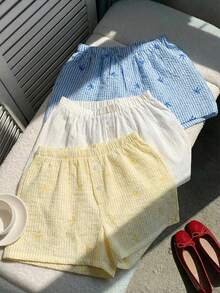 Comfortcana 3件套女士夏季休闲条纹短裤套装 - 彩色 - 查看 2