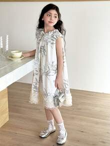 Dazy Kids Tween Girls' Doll Face Sleeveless Dress - Apricot - View 5