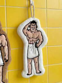Joivida Super serviette à main absorbante à suspendre - Design d'homme fort mignon, séchage rapide, épaisse et résistante aux odeurs pour la cuisine et la salle de bain, décoration de la maison - Multicolore - Voir 5