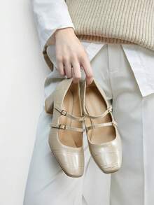 CUCCOO BIZCHIC Simple And Generous, Fashionable And Versatile, Casual Workplace Commuter Women's High-Heeled Shoes Valentine's Day - Light Grey - View 4