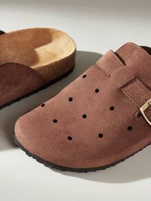 Solecia 女士搭扣设计休闲时尚平底凉鞋 - 咖啡棕 - 查看 5