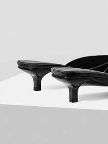 Mnmlis Women's Fashion Daily Wear Slip-On High Heel Sandals - Black - View 6