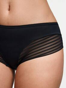 SHAPORA 1件装女士极简线条设计黑色内裤 - 黑色 - 查看 6