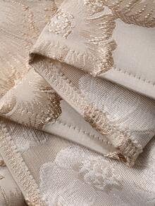 DAZY 春夏休闲优雅蝴蝶结系腰圆领女式衬衫，适合约会、婚礼、通勤等场合。 - 金色 - 查看 2