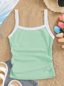 Girls Casual Back To School Knit Cami Tween - Mint Green - View 2