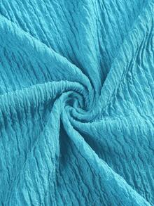 SOLERSUN Plus Size Women's Spring And Summer Solid Color Textured Fabric Waist Hollow Twist High Slit Sexy Long Dress, Beach Vacation - Baby Blue - View 7