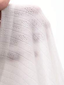 DAZY 3pcs Jacquard Knit Cardigan, Camisole & Plaid Pajama Pants Set For Women - White - View 10