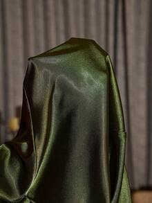 SilkySpell Camisón con cuello bordado y abertura en el bajo - Verde militar - Ver 9