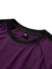 Manfinity Campus Court Áo bóng đá nam tay raglan rộng rãi màu vàng và xanh lá cây, có viền xanh lá cây và vàng ở tay áo và cổ áo, huy hiệu màu xanh lá cây ở ngực trái, chữ "BRASIL" lớn và số "7" màu vàng ở phía sau, trang phục thể thao thường ngày, món quà tuyệt vời cho bạn trai/chồng, hoặc áo đôi. - Màu tím - Xem 4