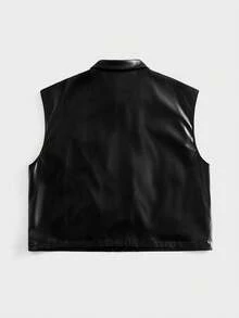 EASEVO Chaqueta con cremallera y bolsillo con solapa para hombre de talla grande, de verano y estilo urbano - Negro - Ver 7