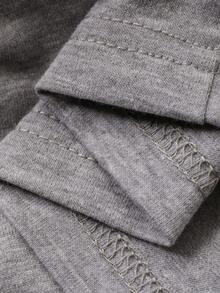 DAZY 男童字母印花短袖单排扣口袋上衣和裤子睡衣套装 - 灰色 - 查看 8