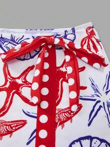 Swim Oasis 26SS 春夏度假海滩高端优雅波西米亚风海洋多色连体泳衣带裙 - 彩色 - 查看 4