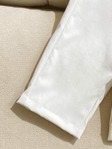 2pcs Young BoyCasual Set, Blue Polo Collar Short Sleeve T-Shirt With Embroidered Knight Design, Paired With Loose Khaki Pants - Blue - View 6