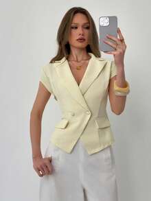 Aloruh Women Blazers, Modest,Graduation,Teacher For Women,Back To School In Fall/Winter - Yellow - View 4