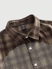 ROMWE MEN Street Life Men's Skull Print Short Sleeve Shirt - Grey - View 4