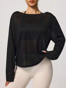 Rhythm Era 女士露背交叉绑带瑜伽健身户外长袖T恤