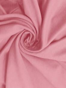 SHEIN Clasi Áo thun nữ dáng rộng, đơn giản, cổ chữ V, tay ngắn, màu trơn, thích hợp mặc hàng ngày đi làm, mùa hè. - Hồng - Xem 5