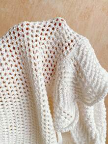 Soleia Women's Vacation Gradient Knit Deep V Neck Backless Sexy Bodycon Mini Dress With Ruffle Hem, Fashion For Party, Date, Afternoon Tea, Boho Beach - White - View 7