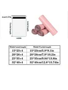 50个粉色快递袋，简约百搭的包装袋，适用于学校、办公室、礼品、商务运输、返校季和情人节等场合。 - 空白粉紅色 - 查看 6