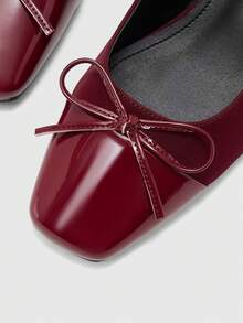 CUCCOO BIZCHIC Women's Classic Black Heel Strap Flat Shoes, Fashion For Christmas Valentine's Day Spring Shoes - Bockendi Red - View 8