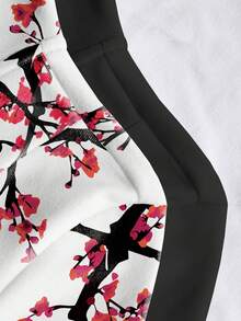 Glimmora 两件装 Y2K 风格花卉标语印花轻薄拉链外套，女款，黑白配色，修身长袖，休闲运动风，适合户外旅行，礼品装 - 彩色 - 查看 5