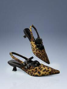 CUCCOO GRLICON Tacones altos con hebilla y decoración de remaches para mujer - Multicolor - Ver 4