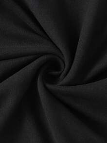 SHEIN PETITE Petite Women's V-Neck Batwing Sleeve Fitted Slim T-Shirt - Black - View 4