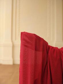 ZEYLAH 女士褶皱修身长连衣裙，秋冬款 - 酒紅色 - 查看 9