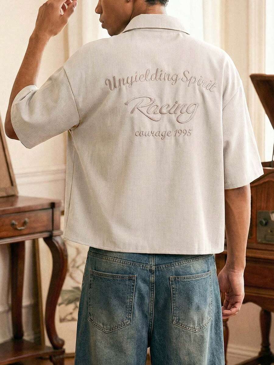 SWAVVY Men's Casual Shirt, Campus Style, Fashion Versatile For Daily Wear, Dating, Family, Retro - Apricot - View 1