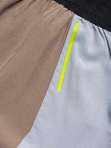 Sport MetroGents 1 chiếc quần short thể thao nam in họa tiết phối màu tương phản, cạp chun, thích hợp cho mùa hè. - Nhiều màu - Xem 8