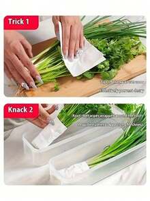 4pcs Rectangular Food Storage Containers, Reusable Plastic Refrigerator Organizer Boxes For Storing Scallions, Parsley, Cilantro, Garlic, Noodles, Eggs, Etc. With Lids, Hand Washable, Kitchen Essential, Back To School Must-Have - Multicolor - View 9
