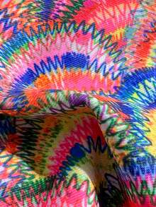 Swim Mod Top de traje de baño sexy con estampado de conchas doradas, cuello halter y copas triangulares para vacaciones de verano - Multicolor - Ver 5