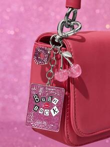Mean Girls | SHEIN 时尚锌合金亮面樱桃粉钥匙扣，奢华精致，可作包包挂饰、吊坠、纪念品、收藏品，适用于礼品、钱包、书包、背包、汽车配件等。 - 粉紫色 - 查看 5