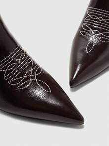 Mnmlis Women's Pointed Toe Elegant High Heel Over-The-Knee Boots, Suitable For Party Occasions Valentine's Day - Brown - View 7