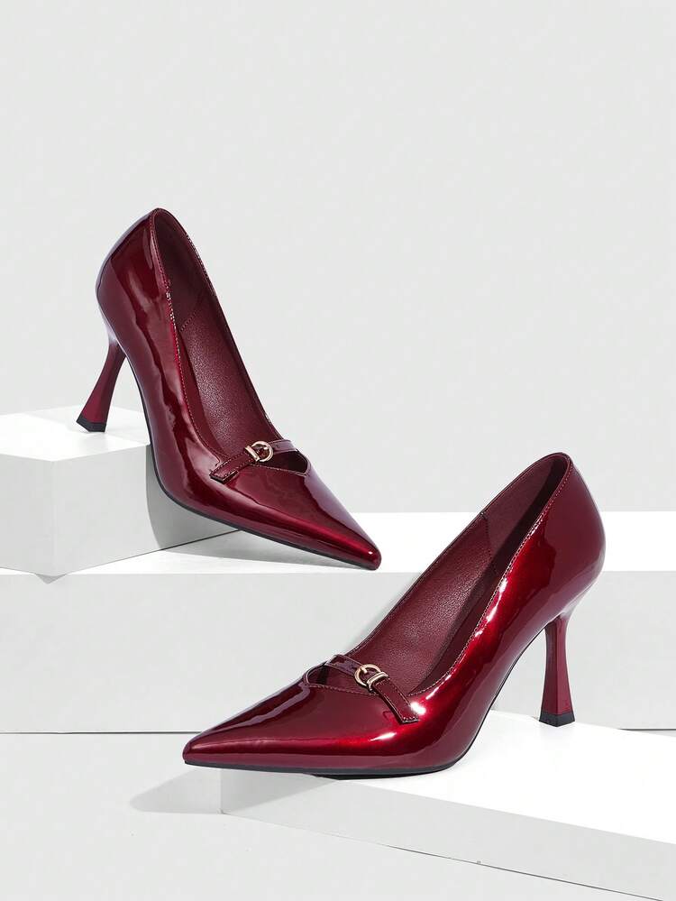 CUCCOO SZL Women Shoes Pointed Stiletto Brown Mirror Shining Gretel Women High Heels Shoes Simple Fashionable Sexy Gorgeous Party Banquet Women High Heels Valentine's Day