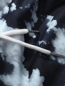 ROMWE MEN Street Life Spring/Summer Casual Graphic Men'S Letter Print Drawstring Waist Pockets Casual Shorts - Black - View 6