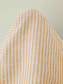 Rafferiza Women's Sleeveless Elegant Casual Embroidered Cotton Striped Shirt, Suitable For Work And Leisure, Spring/Summer - Yellow - View 8