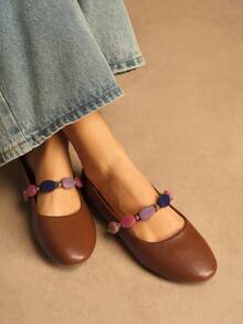 Rosivie Women's Fashionable Versatile Commuter Shoes - Brown - View 1