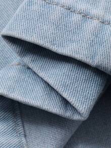 DAZY Women's Casual V-Neck Top And Flared Jeans Pants Suit - Medium Wash - View 7