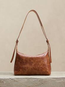 SHECARRY Chic & Sexy Style New Fashion Large Capacity Minimalist Underarm Bag, Summer High-End Rivet Pillow Bag - Brown - View 2