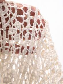 DAZY Bohemian Hollow Crochet Lace Drawstring Waist High Waist A-Line Skirt For Women, Spring - Apricot - View 7